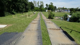 Bodenaushübe für Fundamente der Nutzwasserpilotanlage