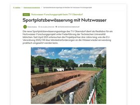 Sportplatzbewässerung mit Nutzwasser